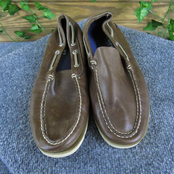 Sperry Men's Slip On Loafer Boat Shoe Brown Leather Sz 9 Medium Gently Used 2025 - Picture 2 of 7